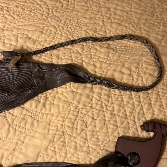 Very Unusual Vintage Leather Belt - Picture 4 of 6